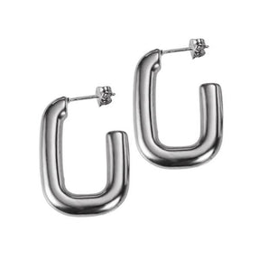 Square Hoop - Silber