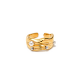 Open Perl Zirkonia Ring - Gold