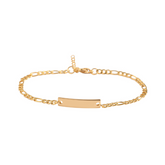 ID Armband  Figaro Gold mit Gravur - Schmal