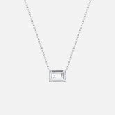 Solitär White Emerald Cut Chain - Silber