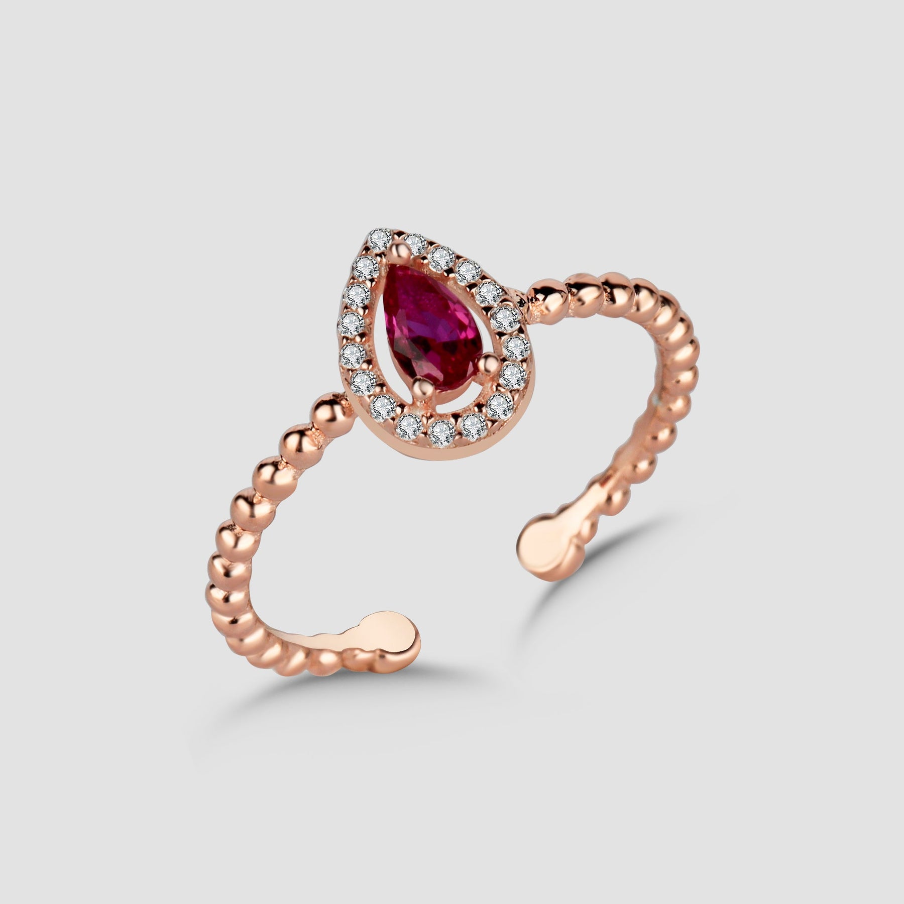 Drop Ruby Ring Shiny Wreath - Rosé